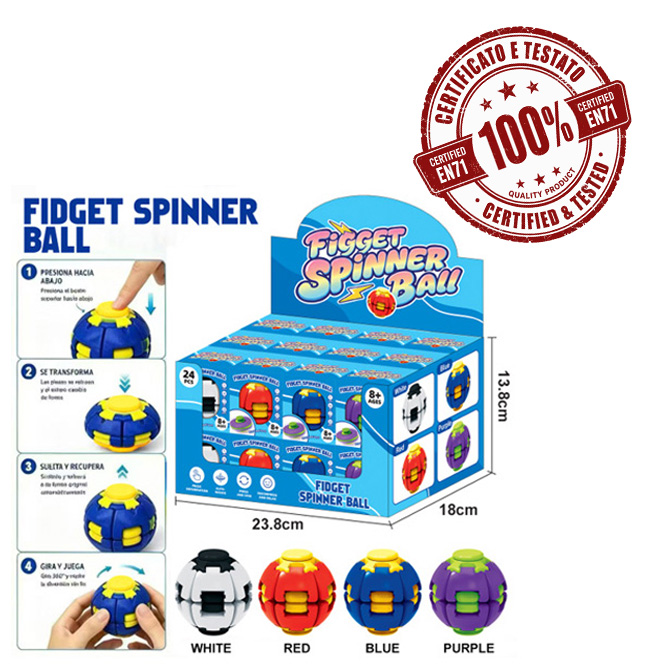 FIDGET SPINNER BALL 6cm In box In display da 24pz…x24…x288